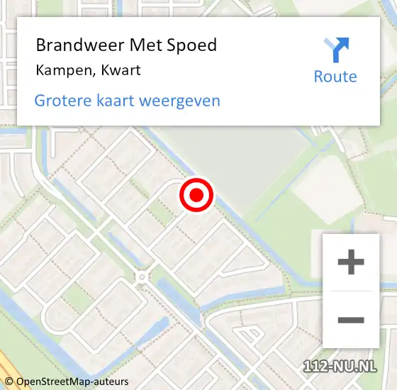 Locatie op kaart van de 112 melding: Brandweer Met Spoed Naar Kampen, Kwart op 30 augustus 2016 09:33