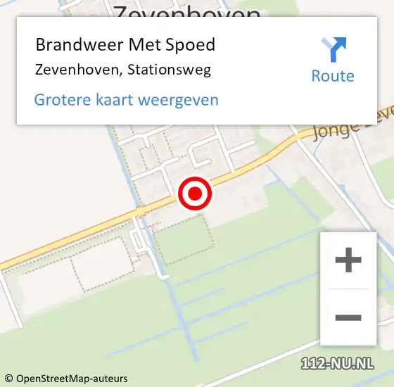 Locatie op kaart van de 112 melding: Brandweer Met Spoed Naar Zevenhoven, Stationsweg op 30 augustus 2016 10:52