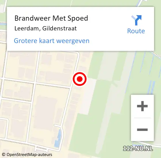 Locatie op kaart van de 112 melding: Brandweer Met Spoed Naar Leerdam, Gildenstraat op 30 augustus 2016 11:20