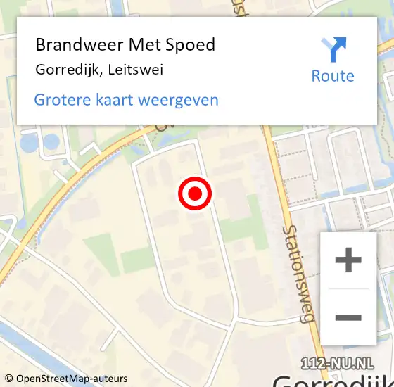 Locatie op kaart van de 112 melding: Brandweer Met Spoed Naar Gorredijk, Leitswei op 30 augustus 2016 12:46