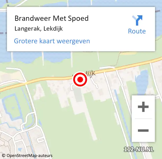 Locatie op kaart van de 112 melding: Brandweer Met Spoed Naar Langerak, Lekdijk op 30 augustus 2016 14:50