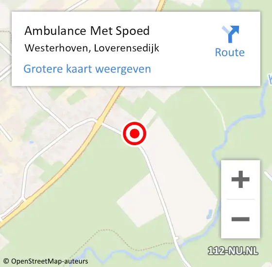 Locatie op kaart van de 112 melding: Ambulance Met Spoed Naar Westerhoven, Loverensedijk op 30 augustus 2016 15:54