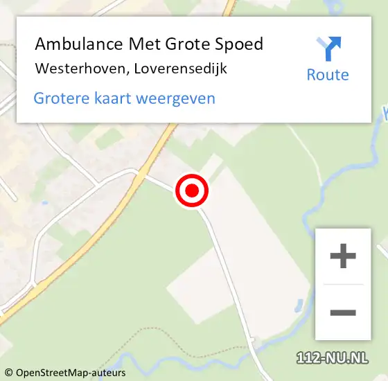 Locatie op kaart van de 112 melding: Ambulance Met Grote Spoed Naar Westerhoven, Loverensedijk op 30 augustus 2016 15:56