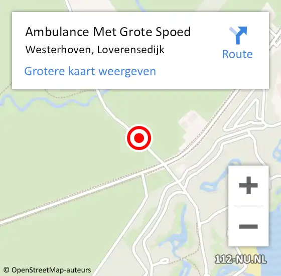 Locatie op kaart van de 112 melding: Ambulance Met Grote Spoed Naar Westerhoven, Loverensedijk op 30 augustus 2016 15:57