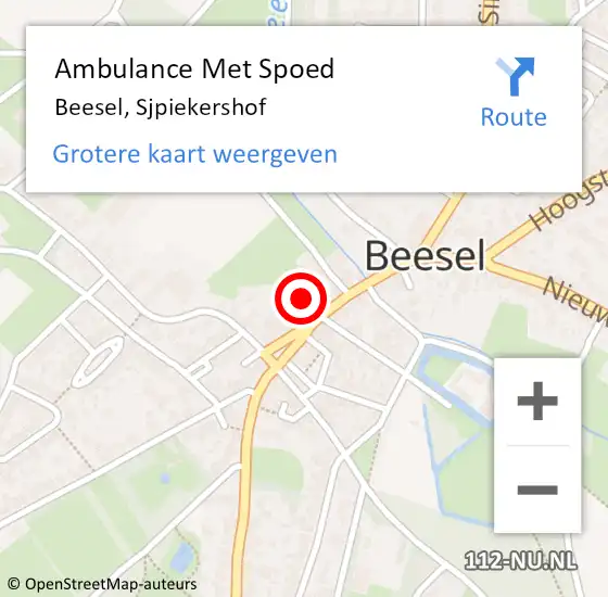 Locatie op kaart van de 112 melding: Ambulance Met Spoed Naar Beesel, Sjpiekershof op 30 augustus 2016 16:39