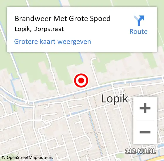 Locatie op kaart van de 112 melding: Brandweer Met Grote Spoed Naar Lopik, Dorpstraat op 30 augustus 2016 16:41