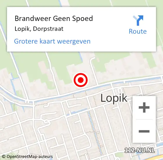 Locatie op kaart van de 112 melding: Brandweer Geen Spoed Naar Lopik, Dorpstraat op 30 augustus 2016 16:43