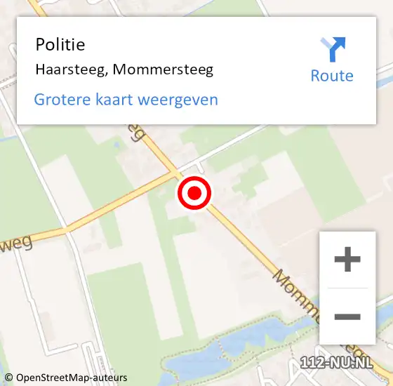 Locatie op kaart van de 112 melding: Politie Haarsteeg, Mommersteeg op 30 augustus 2016 17:37