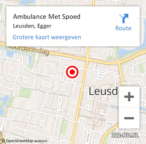 Locatie op kaart van de 112 melding: Ambulance Met Spoed Naar Leusden, Egger op 30 augustus 2016 17:48