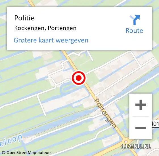 Locatie op kaart van de 112 melding: Politie Kockengen, Portengen op 30 augustus 2016 18:17