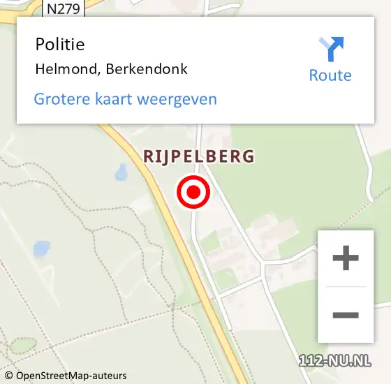 Locatie op kaart van de 112 melding: Politie Helmond, Berkendonk op 30 augustus 2016 18:21
