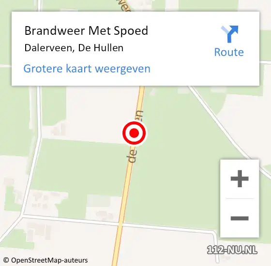 Locatie op kaart van de 112 melding: Brandweer Met Spoed Naar Dalerveen, De Hullen op 25 december 2013 15:42