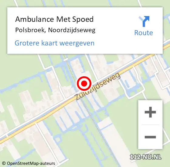 Locatie op kaart van de 112 melding: Ambulance Met Spoed Naar Polsbroek, Noordzijdseweg op 30 augustus 2016 23:34