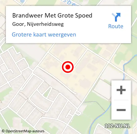 Locatie op kaart van de 112 melding: Brandweer Met Grote Spoed Naar Goor, Nijverheidsweg op 30 augustus 2016 23:42