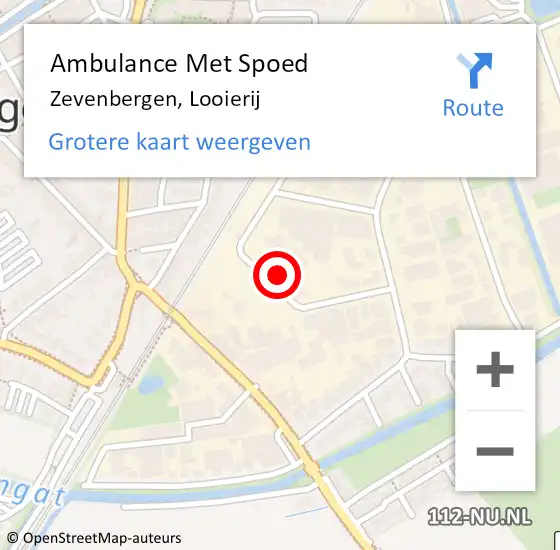 Locatie op kaart van de 112 melding: Ambulance Met Spoed Naar Zevenbergen, Looierij op 31 augustus 2016 05:35