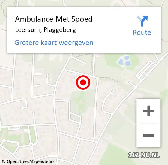 Locatie op kaart van de 112 melding: Ambulance Met Spoed Naar Leersum, Plaggeberg op 31 augustus 2016 06:17