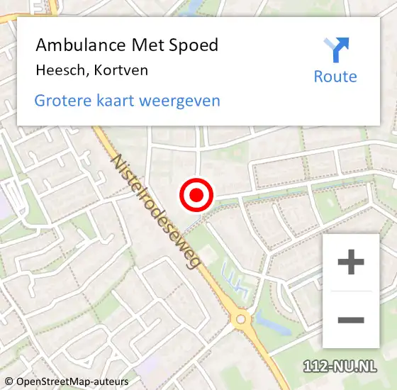 Locatie op kaart van de 112 melding: Ambulance Met Spoed Naar Heesch, Kortven op 31 augustus 2016 08:44