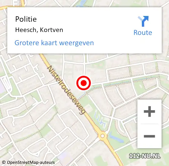 Locatie op kaart van de 112 melding: Politie Heesch, Kortven op 31 augustus 2016 08:48