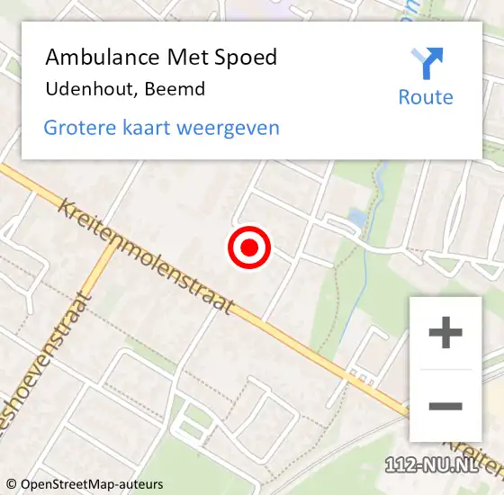Locatie op kaart van de 112 melding: Ambulance Met Spoed Naar Udenhout, Beemd op 31 augustus 2016 10:52
