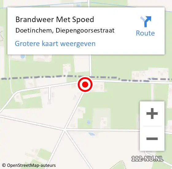 Locatie op kaart van de 112 melding: Brandweer Met Spoed Naar Doetinchem, Diepengoorsestraat op 31 augustus 2016 12:05