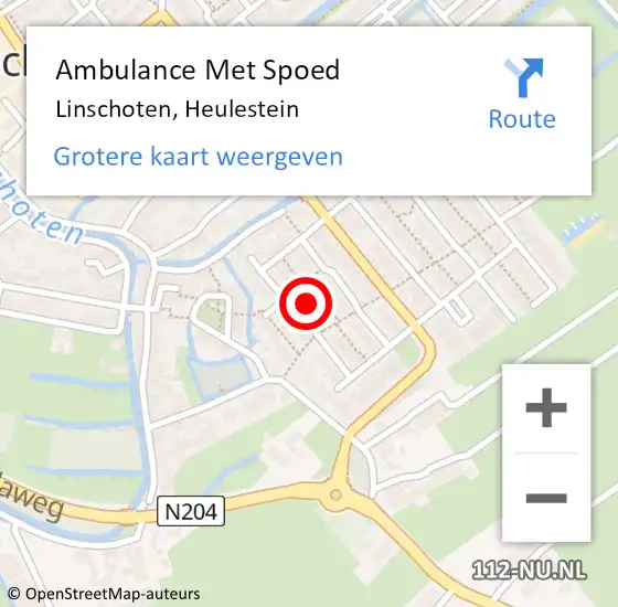 Locatie op kaart van de 112 melding: Ambulance Met Spoed Naar Linschoten, Heulestein op 31 augustus 2016 14:02