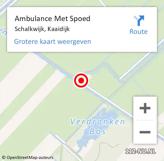 Locatie op kaart van de 112 melding: Ambulance Met Spoed Naar Schalkwijk, Kaaidijk op 31 augustus 2016 14:50