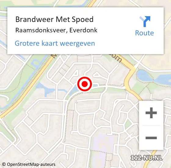 Locatie op kaart van de 112 melding: Brandweer Met Spoed Naar Raamsdonksveer, Everdonk op 31 augustus 2016 15:11