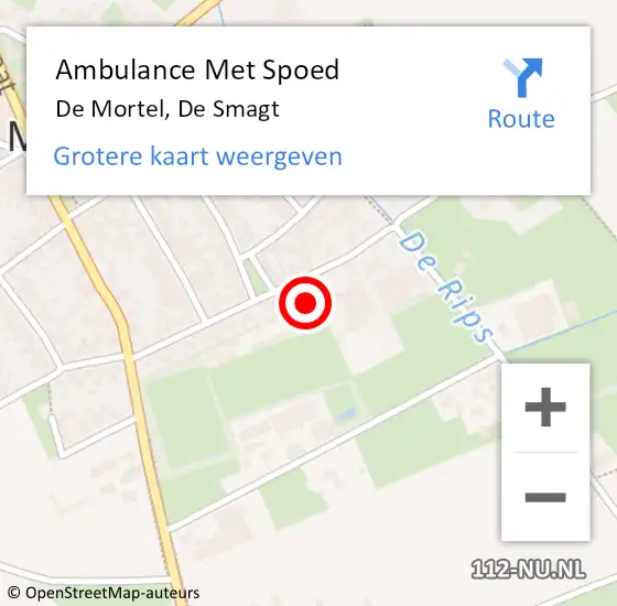 Locatie op kaart van de 112 melding: Ambulance Met Spoed Naar De Mortel, De Smagt op 31 augustus 2016 17:13