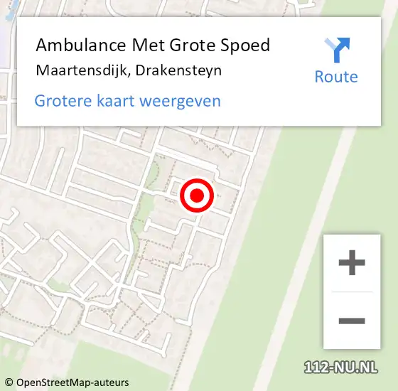 Locatie op kaart van de 112 melding: Ambulance Met Grote Spoed Naar Maartensdijk, Drakensteyn op 31 augustus 2016 17:52