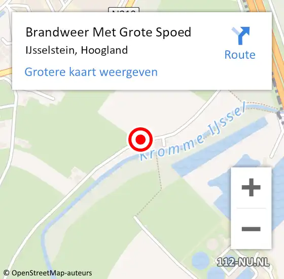 Locatie op kaart van de 112 melding: Brandweer Met Grote Spoed Naar IJsselstein, Hoogland op 31 augustus 2016 18:56