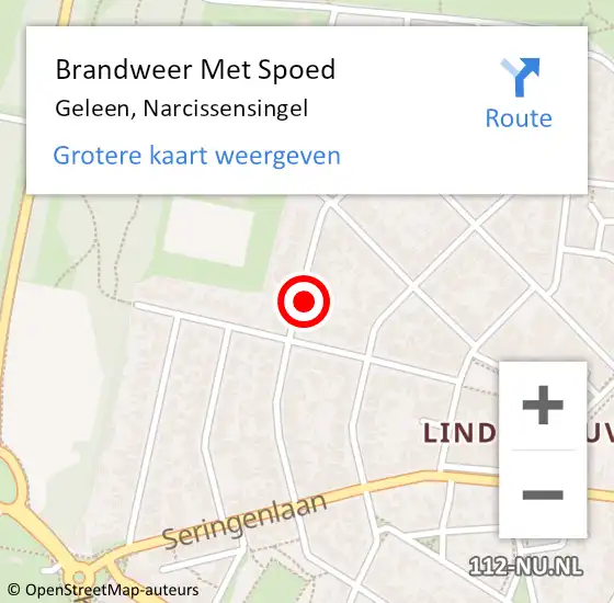 Locatie op kaart van de 112 melding: Brandweer Met Spoed Naar Geleen, Narcissensingel op 1 september 2016 02:07