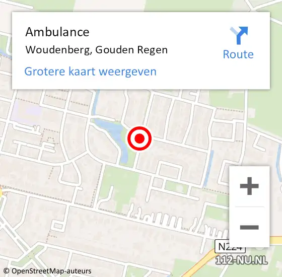 Locatie op kaart van de 112 melding: Ambulance Woudenberg, Gouden Regen op 1 september 2016 02:22