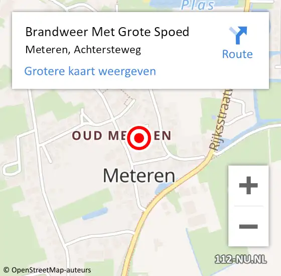 Locatie op kaart van de 112 melding: Brandweer Met Grote Spoed Naar Meteren, Achtersteweg op 1 september 2016 08:15