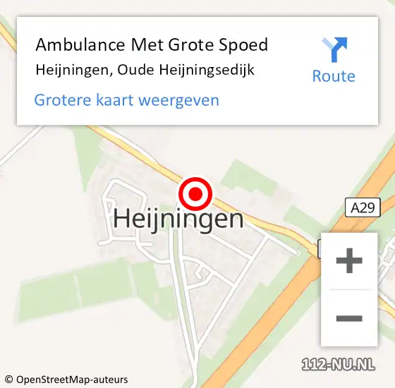 Locatie op kaart van de 112 melding: Ambulance Met Grote Spoed Naar Heijningen, Oude Heijningsedijk op 1 september 2016 09:18