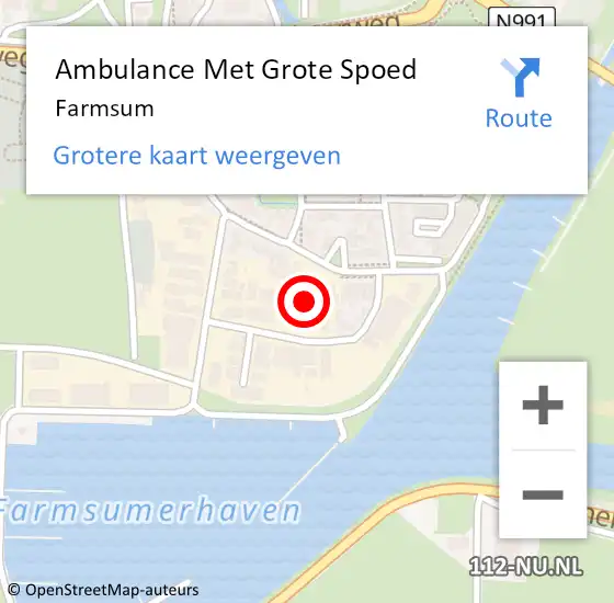 Locatie op kaart van de 112 melding: Ambulance Met Grote Spoed Naar Farmsum op 25 december 2013 19:47