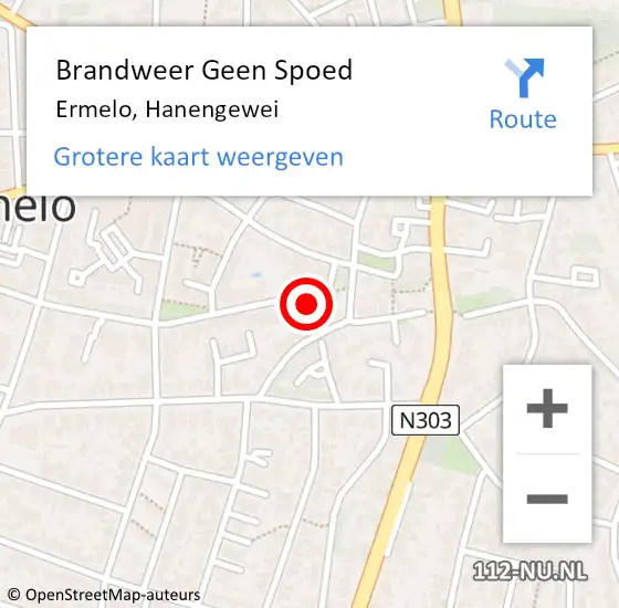 Locatie op kaart van de 112 melding: Brandweer Geen Spoed Naar Ermelo, Hanengewei op 1 september 2016 16:23