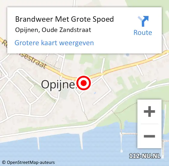 Locatie op kaart van de 112 melding: Brandweer Met Grote Spoed Naar Opijnen, Oude Zandstraat op 1 september 2016 17:37