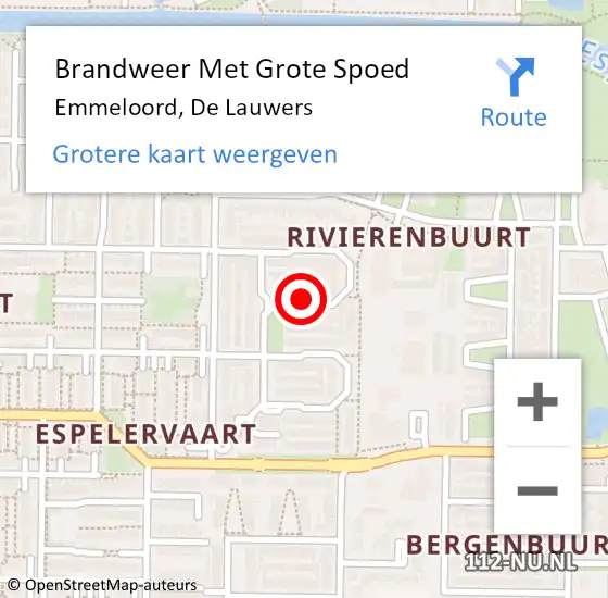 Locatie op kaart van de 112 melding: Brandweer Met Grote Spoed Naar Emmeloord, De Lauwers op 1 september 2016 19:51