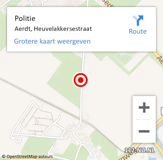 Locatie op kaart van de 112 melding: Politie Aerdt, Heuvelakkersestraat op 25 december 2013 20:28