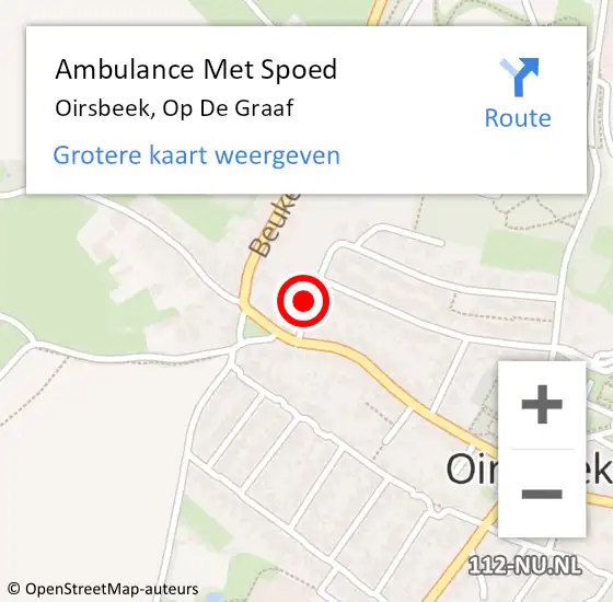 Locatie op kaart van de 112 melding: Ambulance Met Spoed Naar Oirsbeek, Op De Graaf op 25 december 2013 20:40