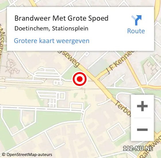 Locatie op kaart van de 112 melding: Brandweer Met Grote Spoed Naar Doetinchem, Stationsplein op 2 september 2016 00:01