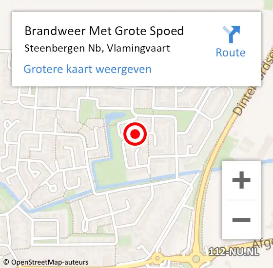 Locatie op kaart van de 112 melding: Brandweer Met Grote Spoed Naar Steenbergen Nb, Vlamingvaart op 2 september 2016 01:00