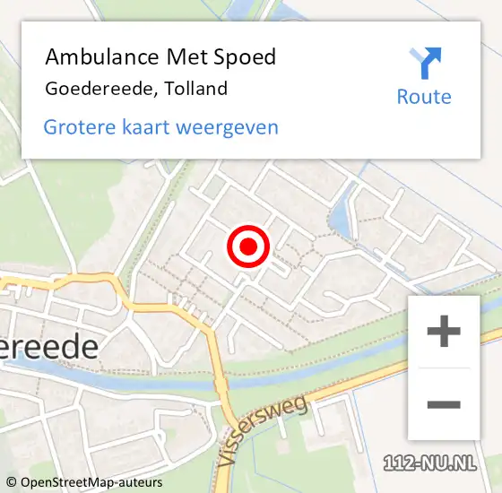 Locatie op kaart van de 112 melding: Ambulance Met Spoed Naar Goedereede, Tolland op 2 september 2016 07:16