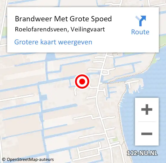 Locatie op kaart van de 112 melding: Brandweer Met Grote Spoed Naar Roelofarendsveen, Veilingvaart op 25 december 2013 20:59