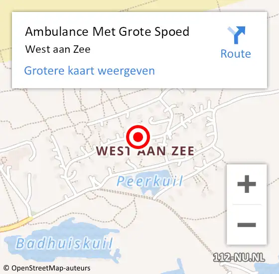 Locatie op kaart van de 112 melding: Ambulance Met Grote Spoed Naar West aan Zee op 25 december 2013 20:59