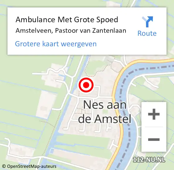 Locatie op kaart van de 112 melding: Ambulance Met Grote Spoed Naar Amstelveen, Pastoor van Zantenlaan op 2 september 2016 08:17