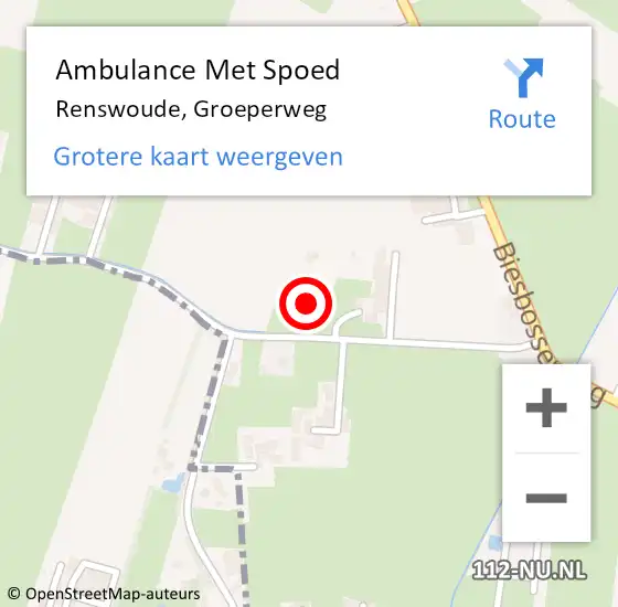 Locatie op kaart van de 112 melding: Ambulance Met Spoed Naar Renswoude, Groeperweg op 25 december 2013 21:09