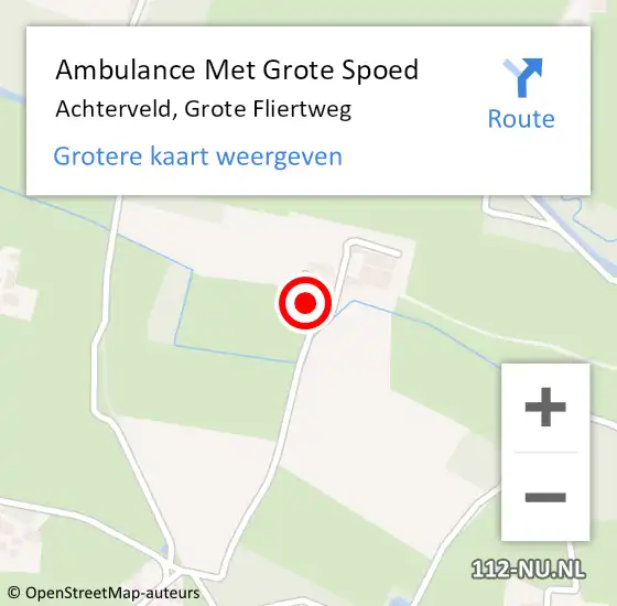 Locatie op kaart van de 112 melding: Ambulance Met Grote Spoed Naar Achterveld, Grote Fliertweg op 25 december 2013 21:24