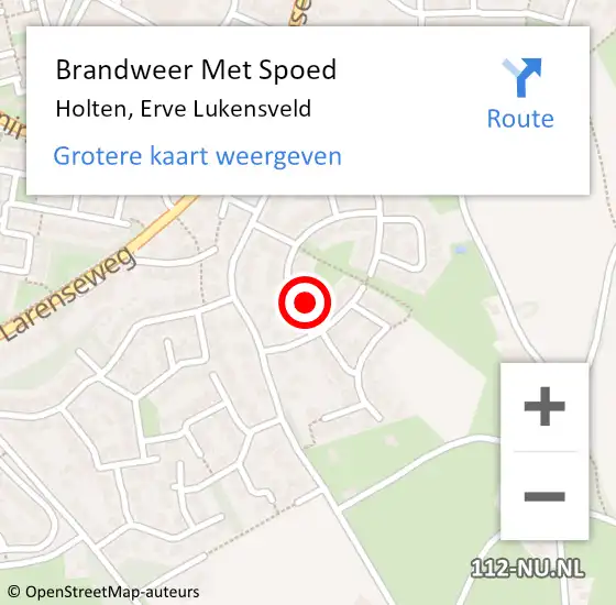 Locatie op kaart van de 112 melding: Brandweer Met Spoed Naar Holten, Erve Lukensveld op 2 september 2016 11:27