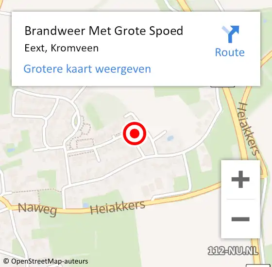 Locatie op kaart van de 112 melding: Brandweer Met Grote Spoed Naar Eext, Kromveen op 2 september 2016 11:51